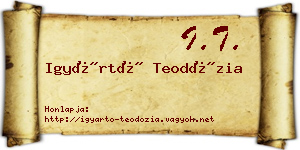 Igyártó Teodózia névjegykártya